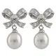 Bella Pearls - 925 Sterling-Silber Silber Rundschliff Flach China-Zuchtperle weiß Perle Oxyde de Zirconium