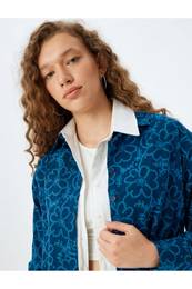 Floral Classic Collar Long Sleeve Button up Poplin Shirt
