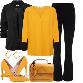 70er Outfit mit Schwarz Hose Große Größe/Leggings Große Größe/Schlaghose/Flared Leggings/Ausgestellte Hose/Schlaghose Leggings VERO MODA "Eleganter Look"Look: Uni, 70er, Coole, Disco, Nahtlos, Skater, Techno, Outdoor