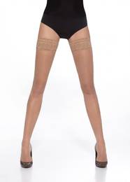 Plain stockings with decorative lace HUSH 20 DEN