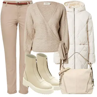 Lack Outfit mit Beige/Khaki Stiefel Lederjacke/Flache Stiefelette/Sneaker Mit Seitlichem Reißverschluss/Stiefel Mit Reißverschluss Edited "Perfekt für den Winter"Look: Uni, Outdoor, Techno, Unisex, Duckfeet, Safari, Bundeswehr, Trendige, Lack, Egirl, Elegant