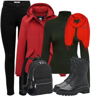 Winter Outfits Gotisch met zwart/grijs/Donkergrijs Mini rugzak/Mini rugzak/Puffer tas tan.tomi "Perfect Voor De Winter"Look: Lak, Elegant, Simpel, Klassiek, Goa, Metal, Premium, Gotisch, Modern, Met transparantie, Comfortabele, Elegante, Chill, GoGo, Stijl