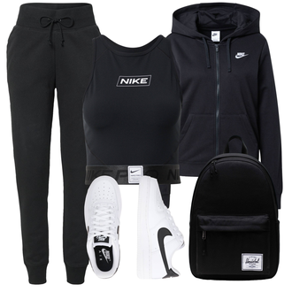 tenues avec Noir/Bleu foncé/Bleu Vêtement de compétition/Survêtement/Maillot de Cyclisme/Sous-vêtement de sport/Maillot de volley-ball Nike "Tenue de sport"