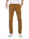 WOTEGA Chino Hosen für Herren Adriano Lange braune Orginal Vintage Chinohose Business Männer Hose Baumwolle Stretch, Braun (Camel 1004), W31/L34