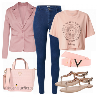 Stoff Outfit mit Rosa/Lila Mantel/Blazerjacke/Lässiger Blazer/Lederjacke/Baumwoll ­Blazer/Eleganter Blazer/Strick­blazer/Kurzblazer/Lederjacke für Männer/Lederjacke Cream "Schöner Sommer Look"