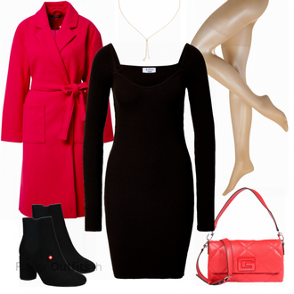 Outfit mit Rot Gina Tricot "Floraler Businesslook"