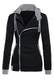 DJT Damen Sweaters Hoodie Sweatshirt Schraeg Zipper Kapuzenpullover Schwarz S