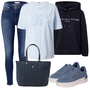 Oversize Hoodies mit High Waist Jeans kombinieren image