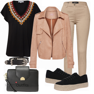 Outfit mit Beige Cartoon "Freizeit Outfit"
