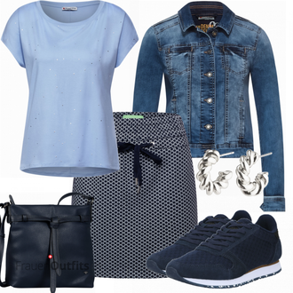 Outfit mit Schwarz Schuh Sneaker WODEN "Cooler Look für den Frühling"