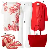 Rouge Blouse En Jersey Tenues pour Femmes image