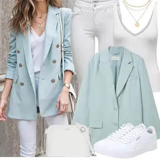 Business Outfits Sportlich mit Weiß Plateau-Sneaker/Leder Sneaker/Vintage Sneaker/Canvas-Sneaker/Sommer Sneaker/Skateschuh/Sneaker Low/Schmaler Sneaker Puma "Perfektes Büro Outfit"Look: Unisex, Streetwear, Sportlich, Esthetische, Smart Casual, Casual