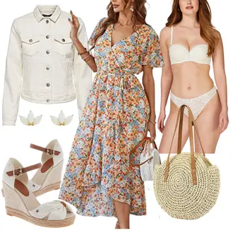Party Outfits Hippie mit Rosa/Blau/Braun/Orange Kleid mit Gürtel/Boho Kleid Sommer/Bedrucktes Kleid/Geblümte Kleid ASOMI "Schöner Sommer Look"Look: Stil, A-linie, Goa, Chill, Coole, Schön, Casual, Festlich, Elegant, Schick, Classic, Boho, Mom, Romantisch, Jazz, Hippie, Uni