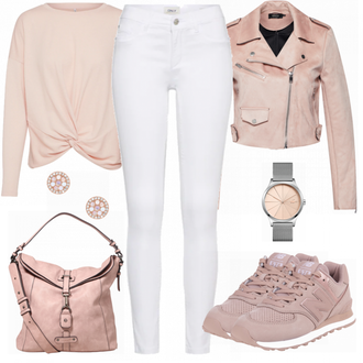 Outfit mit Weiß/Schwarz/Braun Bluse mit Lochstickerei/Bluse Oberteil/Kinderspielzeug/Schößchen­bluse/Verspielte Bluse/Volantbluse/Damen 7/8-Länge Jeans/Cropped Jeans/Schlaghose Jeans/Jeans-Culotte/Bundfaltenjeans/Formelles Hemd/Wide Leg Jean Only "Casual Style"