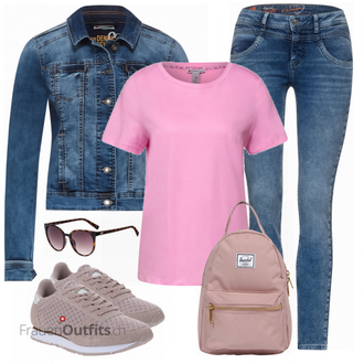 Outfit mit Grau Schuh Sneaker WODEN "Cooler Look für den Frühling"