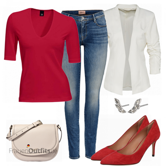 Outfit mit Rot High Heel Boss "Schickes Sommer Outfit"