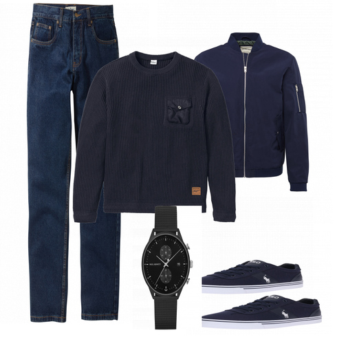 Schwarz Schuh Sneaker Polo Ralph Lauren kombinieren