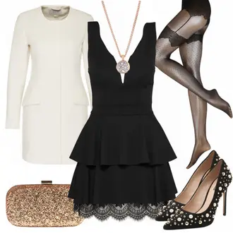Outfit mit Dunkelgrün/Grün Blazer Kleid/Cord Kleid/Herbstkleid/Samtkleid/Winterkleid/Samtjacke/Teddy Jacke/Ajourstrickjacke/Kunstpelzjacke/Boucle Jacke/Schlupfjacke/Herbstjacke/Pelzjacke Wal g. "Lady"