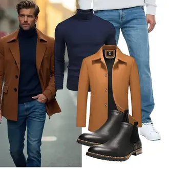 Outfit mit Blau Hose COOFANDY "Freizeit Outfit"