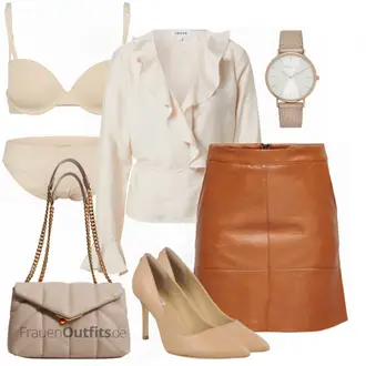 Outfit mit Beige Schuh High Heel Guess "Business Look für Damen"