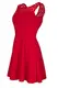 Laeticia Dreams Damen Kleid Mini mit Spitze und Schleife S M L, Farbe:Rot;Größe:40