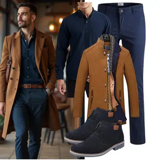Business Outfits Schön mit Dunkelblau/Blau/Hellblau Jack & Jones, Braun/Beige PRIJOUHE "Business Outfit"Look: Smart Casual, Schön, Old Money, Schlichte, Coole, Unisex, Casual, Französische, Classic, GoGo, Goa, Chill, Stil, Indoor, Business, Maritim, Outdoor, Moderne, Büro, Italienische