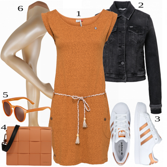 apranga su Oranžinė/Balta Suknelė Ragwear "Pekný jarný Outfit"