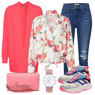 Outfit mit Grau Sneaker SCOTCH & SODA "Buntes Outfit für den Frühling"