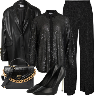 Outfit mit Schwarz High Heel Guess "Herbst Outfit für die Party"