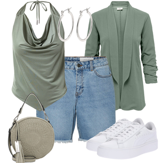 Outfit sa Plava/Svjetloplava Traper Kratke Hlače/Bermuda Noisy may "Moderni ljetni outfit"