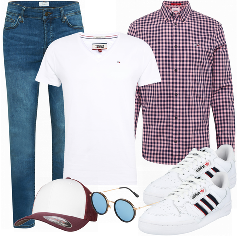 Weiß T-Shirt Tommy Jeans kombinieren