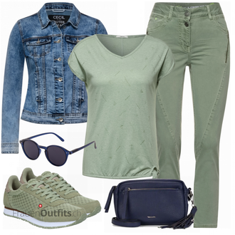 Outfit mit Grün Schuh Sneaker WODEN "Perfekt für die Freizeit"