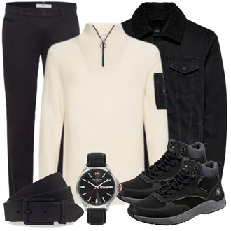 Outfit mit Schwarz Stiefel Lumberjack "Cooles Outfit"