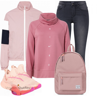 Outfit met blauw Sneaker Nike "Sportieve herfstoutfit"