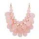 Jane Stone Damen Halskette rosa Statement-Kette Tropfenform Beads und Charms goldfarbene Kette aus Resin und Metalllegierung