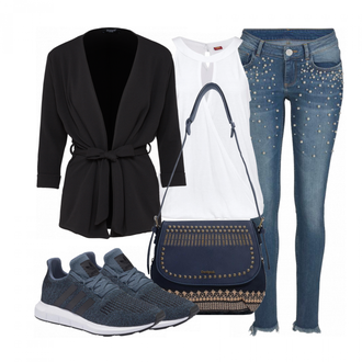 Winter Outfits mit Schwarz/Dunkelblau/Dunkelgrau Lederjacke/Blazerjacke/Blusenblazer/Boyfriend Blazer/Eleganter Blazer/Strick­blazer/Longblazer/Oversize Blazer/Kurzblazer/Sweatblazer/Lederjacke für Männer/Lederjacke Sisters Point "FridayNight"