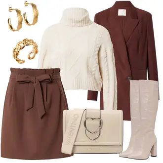 Outfit mit Dunkelrot/Rot/Braun Mantel/Blazermantel/Sommermantel/Gehröck/Wollmantel/Longblazer/Oversize Blazer/Boyfriend Blazer/Lederjacke/Lederjacke guido maria kretschmer women "Schönes Frühlings Outfit"