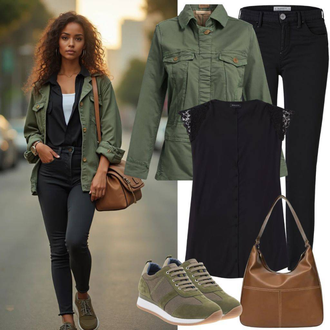 Outfit sa Zeleno/Svjetlozelena Jakna/Parka velike veličine CECIL "Savršeno za slobodno vrijeme"
