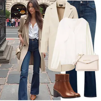 Tenues d'Automne Ronde avec Bleu/Beige/Bleu foncé/Bleu clair Pantalon Grande Taille/T-shirt/Jean Évasé/Jean Taille Basse/Jean Taille Basse Mavi, Blanc/Crème Blouse et Tunique/Tricot Grande Taille/Cachemire-Cardigan/Cardigan en Coton/Cardigan Col Rond/Cardigan d'Été/V-Cardigan Tom Tailor, Tamaris "Tenue d'hiver élégante"