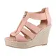 Elara Jumex Damen Sandalette Keilabsatz Plateau Chunkyrayan TH82221-Pink-36
