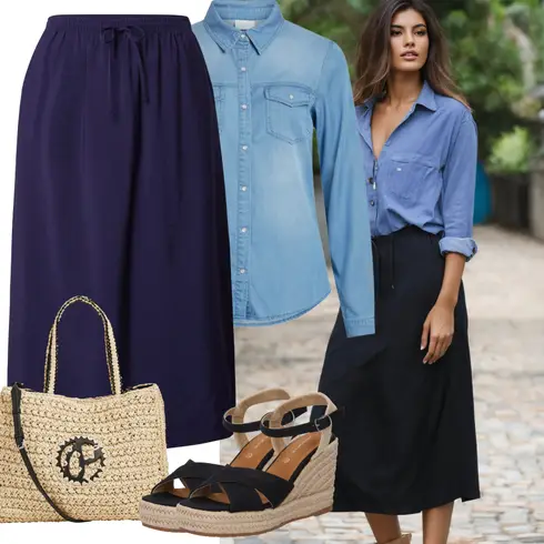 Dunkelblau/Lila/Blau Short Große Größe/Kleid Große Größe/Hose Große Größe/Tunika/Wadenlanger Rock/Christlicher Rock/Rock Mit Gummizug/Italienischer Rock/Langer Rock/Maxirock/Midirock/Standesamt Rock/Rock Zum Binden/Vintage Maxirock S.Oliver kombinieren