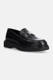 Usnjeni mokasini LOAFER W/HW LTH enski, rna barva, HW0HW02182
