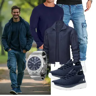 Casual Hochzeit Outfit mit SAPPHERO "Freizeit Outfit"Look: Casual, Classic, Elegant, Moderne, Rap, Schön, Outdoor, Edel, Rad, Stil, Business, Feine, Metal, Indoor, Empire, Dad, Geburtstag, Weihnachten, Vatertag, Valentinstag, Hochzeit, Bar, Wasen, Date