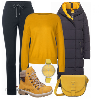Outfit mit Gelb Stiefel Rieker "Frezeit Outfit"