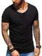 Behype Herren Oversize Kurzarm Basic T-Shirt Rundhals O-Neck 20-1730 Schwarz S