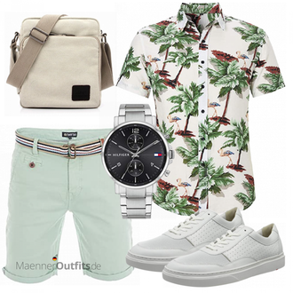 Outfit mit Schuh/Hemd/Overall/Tasche/Hose/Accessoire/Hawaii Hemd/Kurzarm Hemd "Summer Outfit"