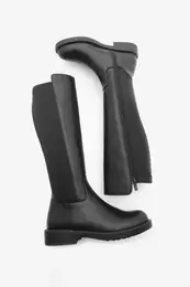 Women's Daily Boots With Elastic Stretch Stretch Knee Length Enpar Black