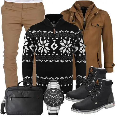Rot/Grün Wintermantel/Jacke Winter Parka Indicode Jeans kombinieren