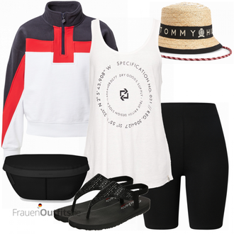Outfit mit Schwarz Sweatmode Superdry "Outfit in sommerlichen Farben"