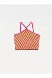 10185 Front Crossover Singlets-fuchsia-lime